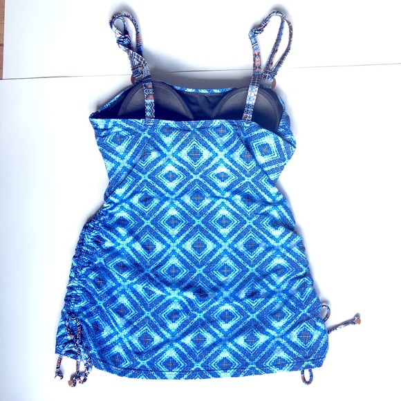 NEW CROFT & BARROW Tankini Swimsuit Top Blue Size6 - Picture 2 of 16